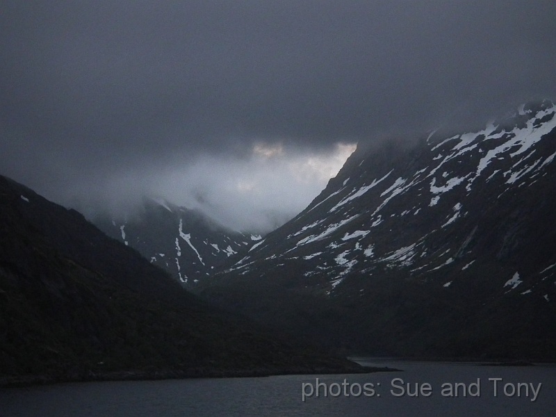 day4 0252.jpg - just before Midnight we visited the Trollfjorden - the entrace is just 100 metres wide